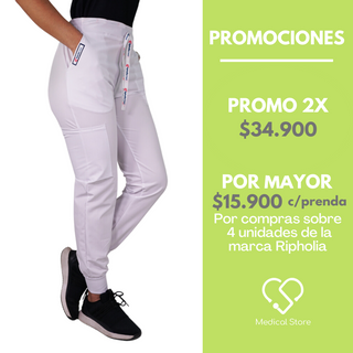 PANTALON JOGGER ANTIFLUIDO UNISEX RIPHOLIA BLANCO