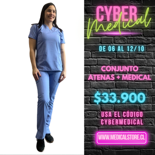 Conjunto Antifluido Celeste Hero  (Atenas + Medical)