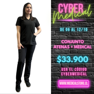 Conjunto Antifluido Negro Hero  (Atenas + Medical)