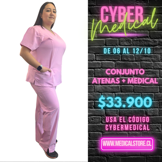 Conjunto Antifluido Rosa Bebe Hero (Atenas + Medical)