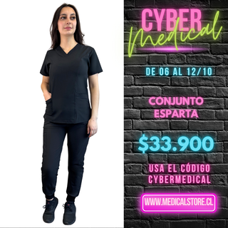 Conjunto Antifluido Jogger  Negro Hero Esparta