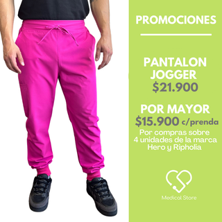 PANTALON JOGGER ANTIFLUIDO HOMBRE FUCSIA MODELO ESPARTA (copia)