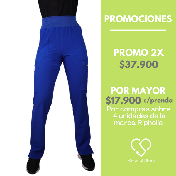 PANTALÓN ANTIFLUIDO RIPHOLIA MODELO MEDICAL AZUL REY