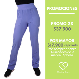 PANTALÓN ANTIFLUIDO RIPHOLIA MODELO MEDICAL CELESTE