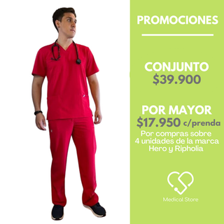 CONJUNTO ANTIFLUIDO HOMBRE ROJO MODELO MADRID