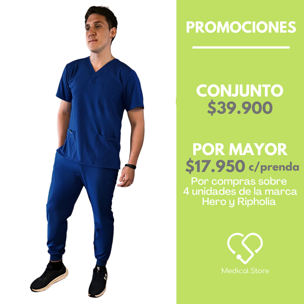 CONJUNTO HOMBRE JOGGER ANTIFLUIDO AZUL MARINO MODELO ESPARTA