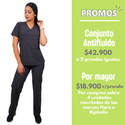 CONJUNTO ANTIFLUIDOS GRIS PANTALON RECTO_uniformes_clinicos_trajes_clinicos_providencia