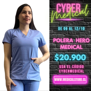 Top Antifluido Celeste Hero Medical
