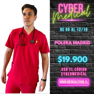 Polera Hombre Antifluido Rojo Modelo Madrid