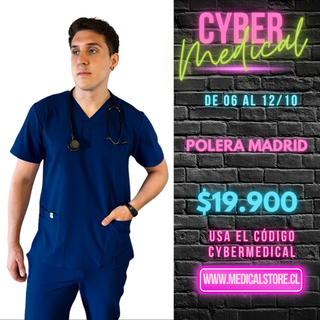 Polera Hombre Antifluido Azul Marino Modelo Madrid