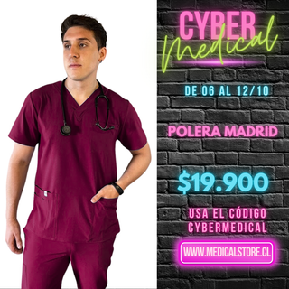 Polera Hombre Antifluido Burdeo Modelo Madrid
