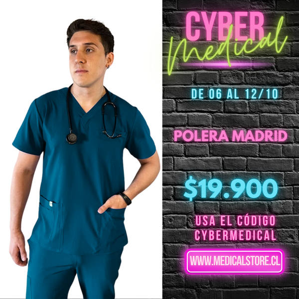 Polera Hombre Antifluido Verde Petroleo Modelo Madrid