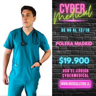 Polera Hombre Antifluido Verde Turquesa Modelo Madrid
