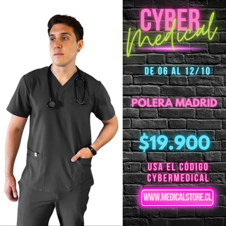 Polera Hombre Antifluido Gris Modelo Madrid