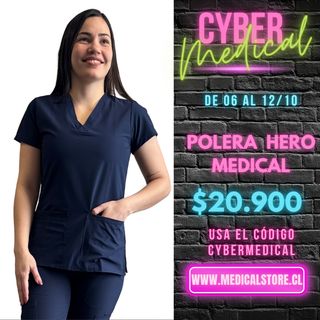 Top Antifluido Azul Marino Hero Medical