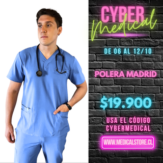 Polera Hombre Antifluido Celeste  Modelo Madrid