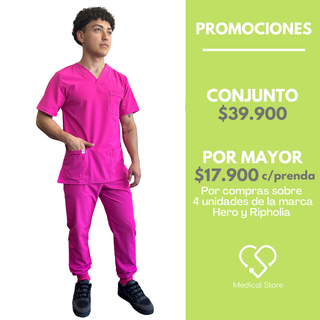 CONJUNTO HOMBRE JOGGER ANTIFLUIDO FUCSIA MODELO ESPARTA