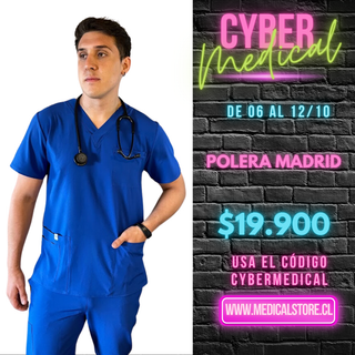 Polera Hombre Antifluido Azul Rey Modelo Madrid