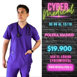 Polera Hombre Antifluido Morado Modelo Madrid