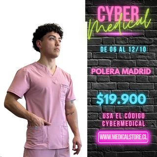 Polera Hombre Antilfuido Palo Rosa Modelo Madrid