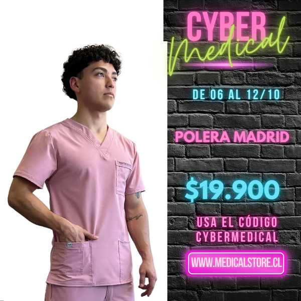 Polera Hombre Antilfuido Palo Rosa Modelo Madrid