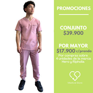 CONJUNTO HOMBRE JOGGER ANTIFLUIDO PALO ROSA MODELO ESPARTA