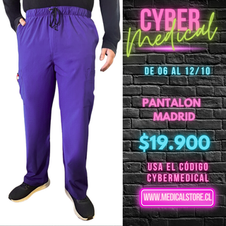 Pantalon Recto Antifluido Hombre Morado Modelo Madrid