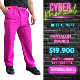 Pantalon Recto Antifluido Hombre Fucsia Modelo Madrid