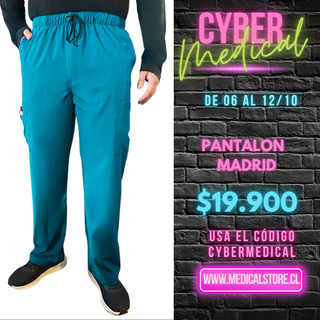 Pantalon Recto Antifluido Hombre Modelo Madrid Turquesa