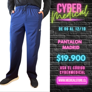 Pantalon Recto Antifluido Hombre  Modelo Madrid Azul Marino