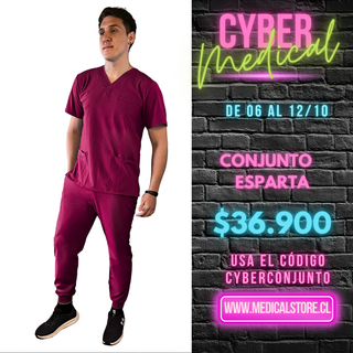 Conjunto Hombre Jogger Antifluido Burdeo Modelo Esparta