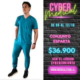 Conjunto Hombre Jogger Antifluido Turquesa Modelo Esparta