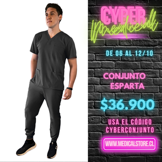 Conjunto Hombre Jogger Antifluido Gris Modelo Esparta
