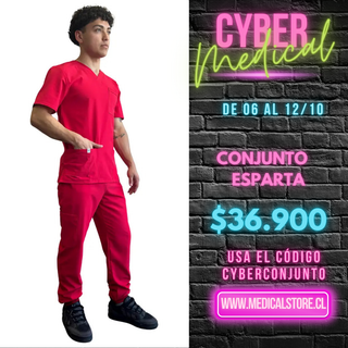 Conjunto Hombre Jogger Antifluido Rojo Modelo Esparta