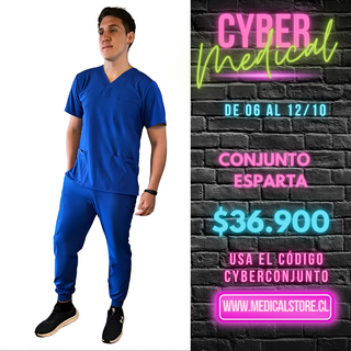 Conjunto Hombre Jogger Antifluido Azul Rey Modelo Esparta
