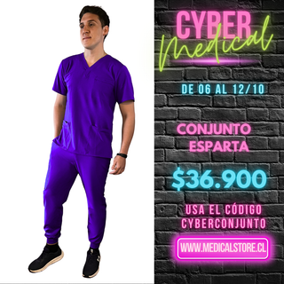 Conjunto Hombre Jogger Antifluido Morado Modelo Esparta