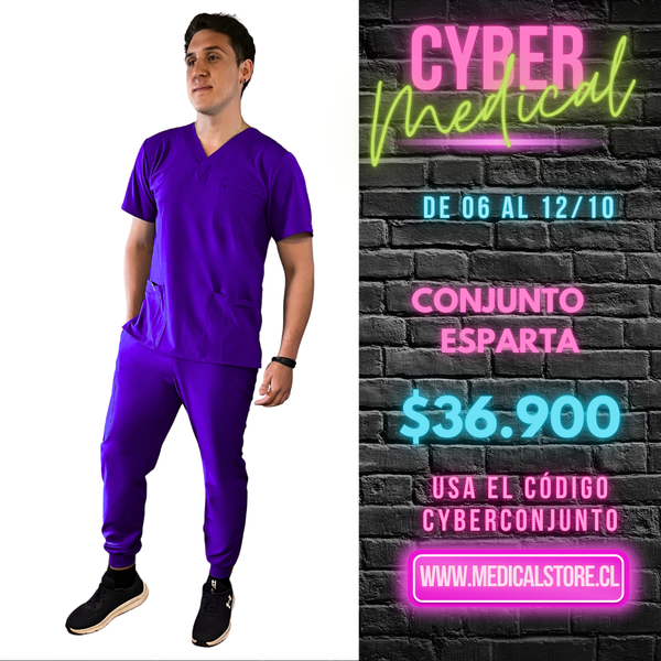 Conjunto Hombre Jogger Antifluido Morado Modelo Esparta
