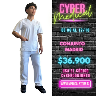 Conjunto Antifluido Hombre Blanco Modelo Madrid