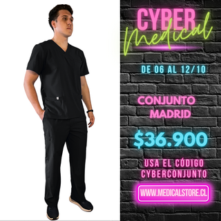 Conjunto Antifluido Hombre Negro Modelo Madrid