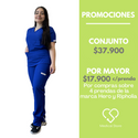 CONJUNTO ANTIFLUIDOS AZUL REY (PANTALON MEDICAL RECTO)