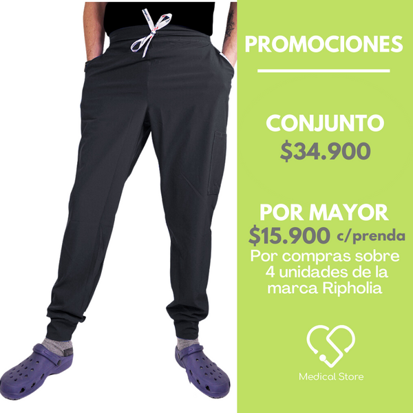 PANTALON JOGGER ANTIFLUIDO UNISEX RIPHOLIA GRIS ACERO