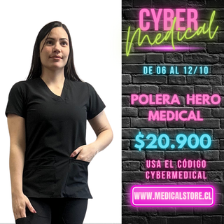 Top Antifluido Negro Hero Medical
