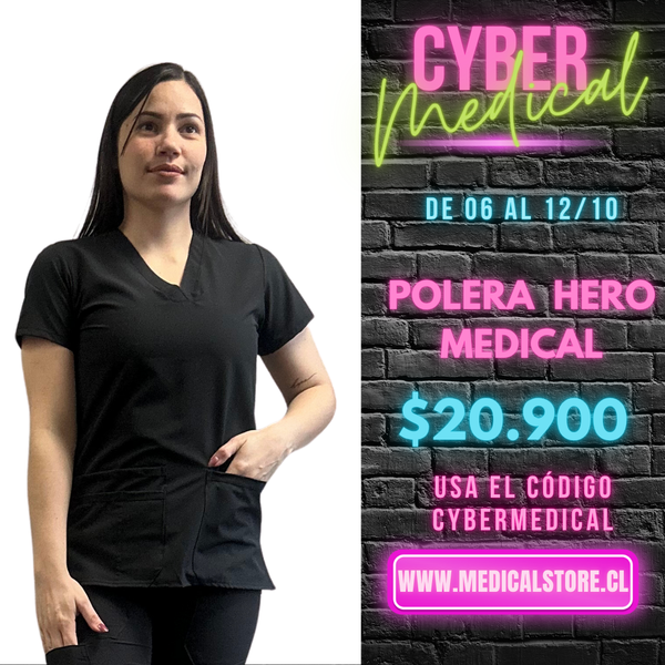 Top Antifluido Negro Hero Medical