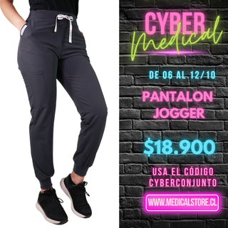 Pantalón Jogger Clínico Antifluido Unisex Gris Acero