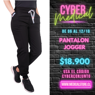 Pantalón Jogger Clínico Antifluido Unisex Negro