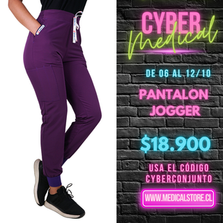 Pantalón Jogger Clínico Antifluido Unisex Morado