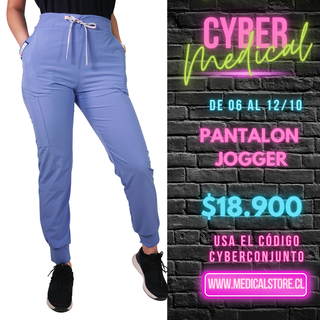 Pantalón Jogger Clínico Antifluido Unisex Celeste