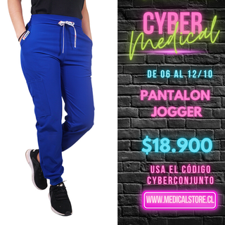 Pantalón Jogger Clínico Antifluido Unisex Azul Rey
