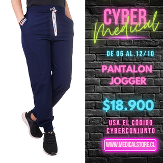 Pantalón Jogger Clínico Antifluido Unisex Azul Marino