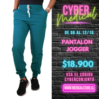 Pantalón Jogger Clínico Antifluido Unisex Verde Turquesa